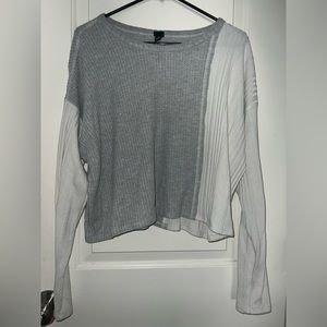 Gray & White long sleeve shirt.